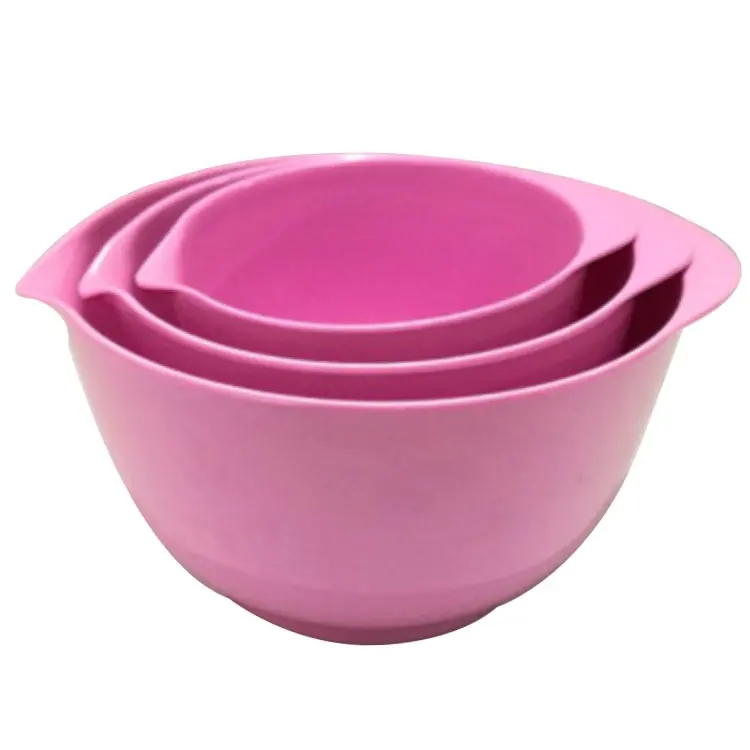 Bol d'emballage et pâtisserie en plastique, 3 pièces, bol de mesure pour salade, en mélamine rose