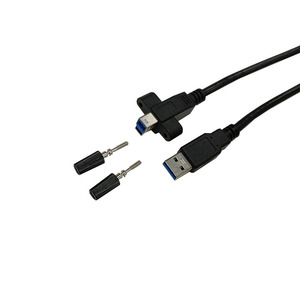 Usb 3.0 Printer Cable A Male To B Male With <b>Screws</b> Black Aluminum Foil Shielding Tin Plated <b>Copper</b> Core - Product Image 3