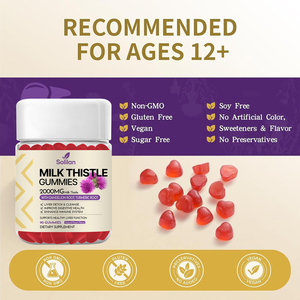 OEM นมธิสเทลออร์แกนิกวีแกน 2000 มก. ซิลิมาริน กัมมี่ อาหารเสริมสมุนไพรต้านอนุมูลอิสระ ช่วยเสริมเอนไซม์ย่อยอาหาร - Product Image 6