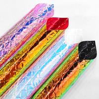 Rouleau de pierre holographique gaufré en similicuir 30cm x 135cm, tissu en similicuir synthétique pour la fabrication de chaussures de sac