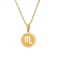 Lincy 12 Horoscopes Zodiaque Pendentif Collier En Acier Inoxydable Bijoux pour Femmes Hommes Pendentif 12 Constellés Collier
