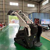 Mini-chargeuse sur pneus alimentée par un moteur diesel Kubota |   Machinerie de construction compacte, souffleuse à neige, pelle rétrocaveuse, charge nominale de 0,5 tonne