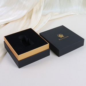 Boîte en carton pliable avec couvercle en papier ondulé enduit UV, impression dorée en relief, doublure en éponge, finition mate, pour présentation de bijoux - Product Image 2