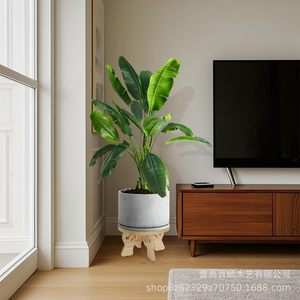 Support de pot de fleurs en bois, petit tabouret pour plantes, présentoir de plantes vertes d'intérieur, meuble de salon fait à la main - Product Image 2