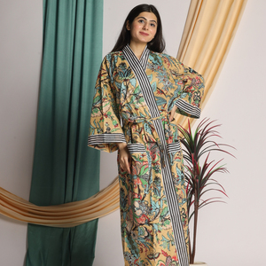 Kimonos Ladies Vintage Kantha Handwork Robe Luxury Premium Quality Kimono Kantha Kimono Bath Robe <b>Spaghetti</b> Strap for Sale - Product Image 1