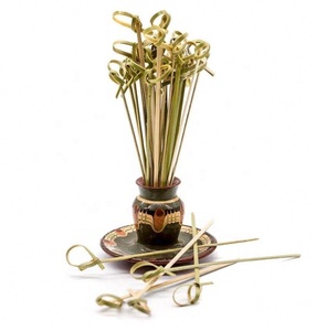 20Cm Tre Dùng Một Lần Thắt Nút Xoắn Vòng Xiên Đảng Cocktail Chọn Lựa Tiêu Gậy - Product Image 5