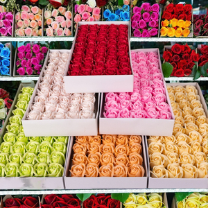 Three-Layer <strong>Soap</strong> <strong>Rose</strong> Simulation DIY Bouquet Water Splash Belt Base Flower Tray Valentine's Day Artificial Flowers Flower Head - Product Image 2