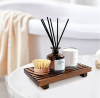 Organisateur de comptoir de salle de bain style ferme, présentoir en bois, plateau de cuisine, socle en bois, support pour distributeur de savon à vaisselle