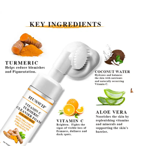 Vente en gros Marque privée Nettoyant en profondeur à base de plantes bio Nettoyant pour le visage coréen <span class=keywords><strong>Mousse</strong></span> nettoyante pour visage Turmetic pour peau grasse - Product Image 3
