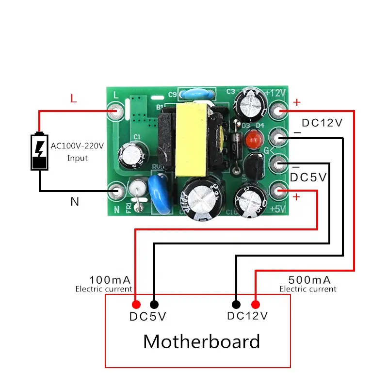 AC-DC 110-220V Mô-đun Cung Cấp Điện Chuyển Mạch AC-DC Cách Ly Đầu Ra Đầu Ra 5V /12V /100mA /500mA