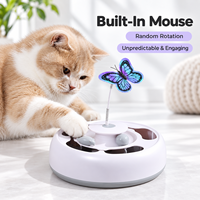 Jouet électrique 3-en-1 pour chat : Papillon interactif, souris cachée et balle roulante automatique