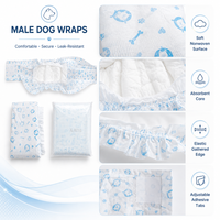 Bandes abdominales imprimées sur mesure pour chiens mâles, couches absorbantes jetables pour animaux de compagnie, protection contre les fuites, vente en gros, directement de l'usine