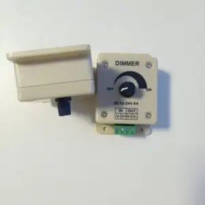 12V 24v发光二极管调光器开关8A调压器可调控制器，用于发光二极管条形灯