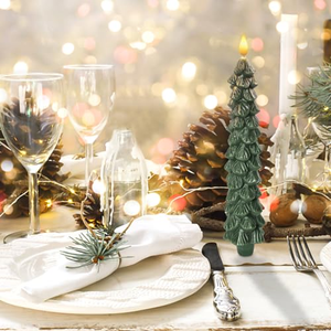 Bougie LED à piles en cire véritable 3D scintillante verte pour sapin de Noël avec télécommande pour la décoration de fenêtre de Noël - Product Image 5