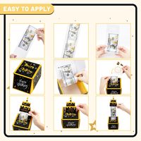 Tirelire d'anniversaire pour argent comptant noir Surprise Box Explosion cadeau pour hommes milliardaire porte-monnaie avec carte coulissante ensemble de bricolage