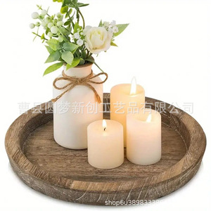 Cross-border wooden scented candle <b>tray</b>, home dining table plant <b>storage</b> <b>tray</b>, decorative heat-resistant wooden <b>tray</b> - Product Image 3
