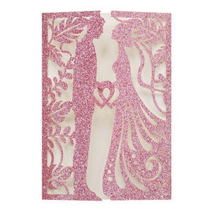 Invitación de Boda Europea en Forma de Corazón con Papel Dorado y Diseño de Cebolla para Invitados (Niño y Niña) - Product Image 5