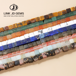 Cuentas de <span class=keywords><strong>piedra</strong></span> de ágata de forma cuadrada de cuarzo rosa Natural, 4x4mm, para hacer collares y pendientes - Product Image 1