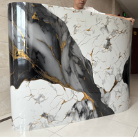 Nouveau design PVC doré, autocollant mural en mousse marbrée, papier peint de luxe pour plafond, décoration intérieure, rouleau de papier peint auto-adhésif