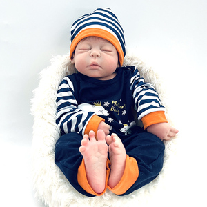 Muñeca Bebé <span class=keywords><strong>Reborn</strong></span> de <span class=keywords><strong>Silicona</strong></span> Suave de Cuerpo Completo de 24 Pulgadas, Bebé Recién Nacido Hiperrealista y Regordete para Niñas, Juguete de Moda - Product Image 5