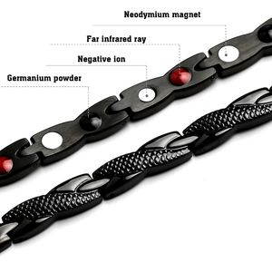 Bracelet en silicone énergétique ionique en acier inoxydable 4 en 1 Hottime Fashion pour femmes - Product Image 4