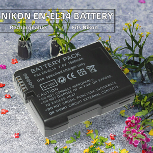 Pin máy ảnh kỹ thuật số có thể sạc lại 1500mAh cho <span class=keywords><strong>Nikon</strong></span> D5300 D5200 D5100 D3200 D3100 D3300 <span class=keywords><strong>EN</strong></span>-EL14 <span class=keywords><strong>EN</strong></span>-EL14A ENEL14 <span class=keywords><strong>EN</strong></span> EL14-in - Product Image 2