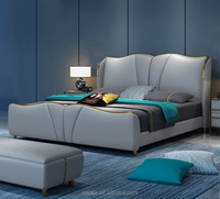 Lit en cuir Offres Spéciales moderne lit chambre meubles luxe Double chambre à coucher meubles lits en métal