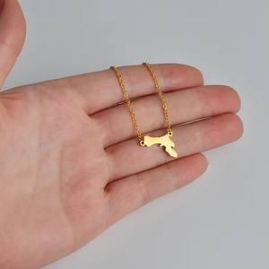 Lady Acero inoxidable 18K chapado en oro Antillas Neerlandesas Bonaire mapa encanto bola cuenta enlace cadena pulsera mapa joyería para mujer - Product Image 6