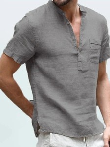 Men's Pure <b>Linen</b> <b>Shirts</b> Lightweight Quick-Dry Fabric for Summer Logo Custom Wholesale Orders - Product Image 4