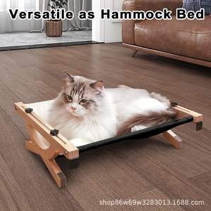 Hamac amovible en bois massif pour chat Linge de lit nid pour animaux de compagnie de style moderne pour chats et chatons pour l'été sommeil <span class=keywords><strong>fenêtre</strong></span> balcon <span class=keywords><strong>rebord</strong></span> de <span class=keywords><strong>fenêtre</strong></span> - Product Image 3