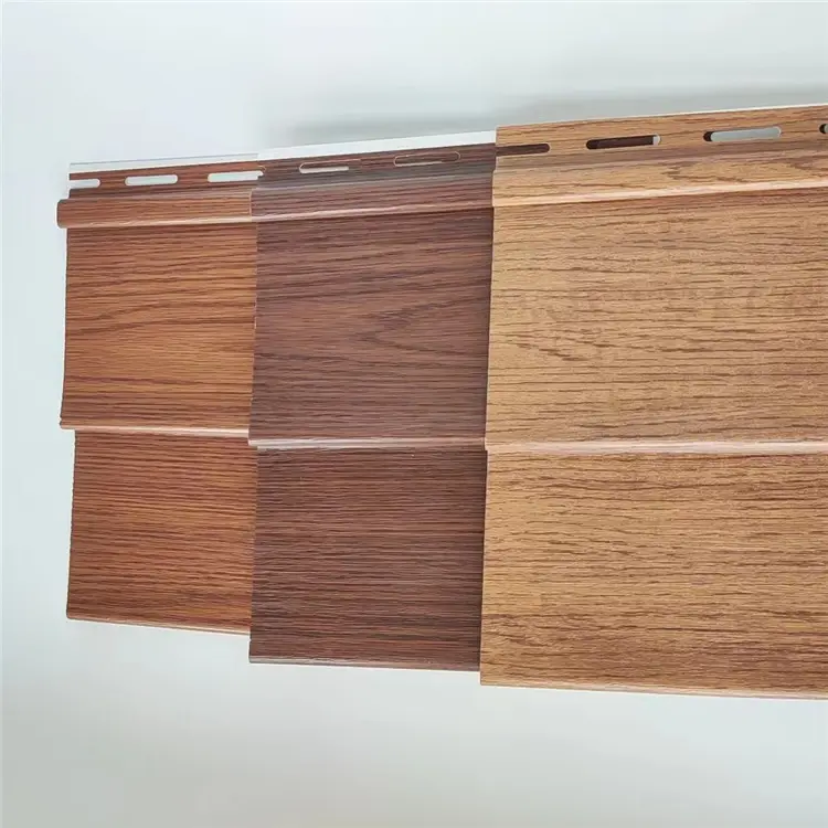 Bên ngoài gỗ grainwood tường trang trí 8 inch Vinyl siding Bảng điều chỉnh