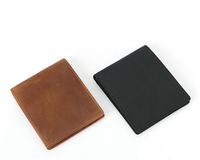 Dompet Minimalis Unisex Tipis dengan Kantong Depan, Penjepit Uang, Pelindung RFID, Tempat Kartu Kredit, Dompet Lipat Pendek