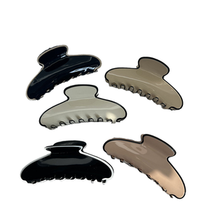 Kinling di ultima moda grande acetato Hairclaw OEM Design tartaruga due colori capelli artiglio bianco - Product Image 1