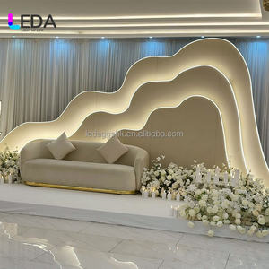LEDA New Design Wedding Stage Decoration PVC Backdrop Stand with <b>Light</b> Led Wedding <b>Hall</b> Decoration for Events Decor - Product Image 1