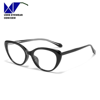 UKURAN 51-19-147 Bingkai Optik Cat Eye TR90 Custom OEM Anti-Blue Light untuk Dewasa Unisex MOQ Fleksibel (100 pcs)