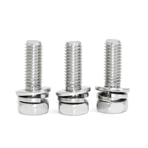 Nhà Máy Giá thép không gỉ hình lục giác đầu phẳng máy giặt kết hợp vít hệ thống Metric mùa xuân máy giặt - Product Image 2