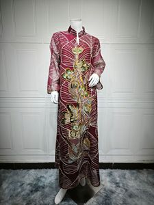 Nouvelle robe longue d'été sans col en maille brodée <span class=keywords><strong>vintage</strong></span> pour femmes - Product Image 3