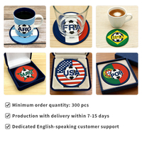 Sous-verres en PVC 2026 Football Flag, sous-verres personnalisés en caoutchouc souple en forme de ballon de football, tapis de la Coupe Nationale, souvenirs sportifs, directement de l'ancienne usine