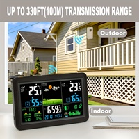 Réveil numérique LCD radiocommandé 5107-1, station météo sans fil USB OEM, capteur de température et d'humidité intérieur/extérieur