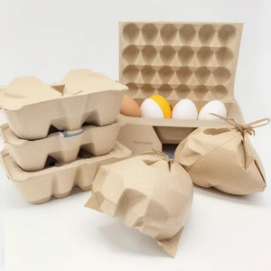 Cartons à œufs en pulpe biodégradable et compostable, respectueux de l'environnement, avec des matériaux recyclés, réutilisables, tailles personnalisables pour l'emballage alimentaire - Product Image 1