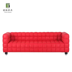 Hot Selling Driezits Sofa Exclusieve Woonmeubelset Bank Pu Lederen Luxe Kubus Stoelen