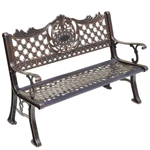 Juecheng-Banco de jardín de hierro para patio, silla de parque con patas de aluminio
