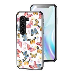 Funda de teléfono con diseño personalizado de mariposas, cubierta de vidrio templado duro, TPU suave, a prueba de golpes, con anillo para <span class=keywords><strong>Realme</strong></span> P4X - Product Image 1