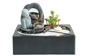 Fuente de cascada <span class=keywords><strong>Maitreya</strong></span> Laughing Buddha Rockery, fuente de mesa de decoración interior - Product Image 4