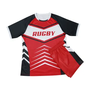 2024 latest design 280 gsm polyester fabric team set customised rugby jersey shirt