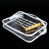 Vente en gros de sacs à fermeture éclair blancs transparents en PVC avec fermeture à glissière pour cosmétiques, articles de toilette, vêtements, emballage de bijoux