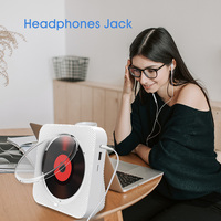 Lecteur CD compact de bureau avec haut-parleurs, audio sans fil, entrée/sortie USB, lecture, radio FM, AUX et télécommande