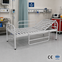 Lit médical manuel à manivelle unique avec dossier réglable, lit de soins à domicile pratique à fonction simple pour personnes âgées alitées