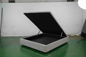 Base de <span class=keywords><strong>Cama</strong></span> Otomana de Perfil Bajo con Almacenamiento, Tamaño Personalizado, Tapizada en Tela Premium, Sin Cabecera, Ahorro de Espacio, con Sistema de Elevación - Product Image 3