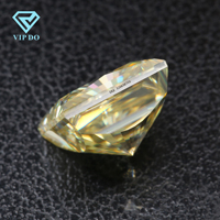 Carré princesse coupe fantaisie original jaune vif moissanite diamants en vrac forme carrée glace concassée coupe jaune vif moissanite